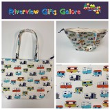 Large Tote Bag With Zip - Caravans Large Tote Bag With Zip - Caravans
